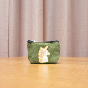 Unicorn on Moss Canvas Coin Purse - image