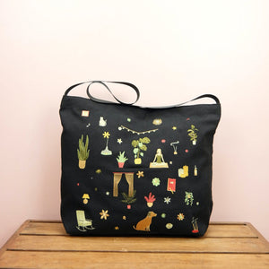 Yoga on Black Canvas Medium Sling Bag - image