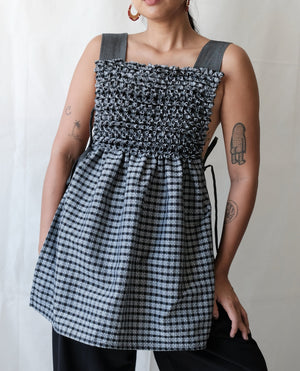 blossom bib top - gingham inabel - image