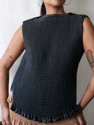 helena top - black denim - image