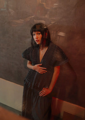 ruri kimono - navy blue chambray - image