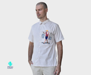 Men's Short Sleeve Hand Painted Shirt - image