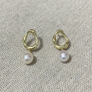 Adeline Freshwater Pearl Dangling Earrings - image