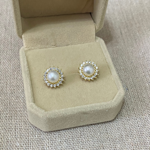 Claire Freshwater Pearl Stud Earrings - image