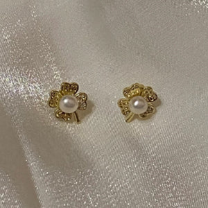 Clover Freshwater Pearl Earrings - image