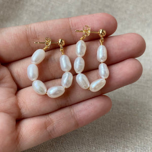 Maya Freshwater Pearl Loop Earrings - image