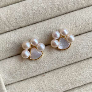 Pug Freshwater Pearl Stud Earrings - image