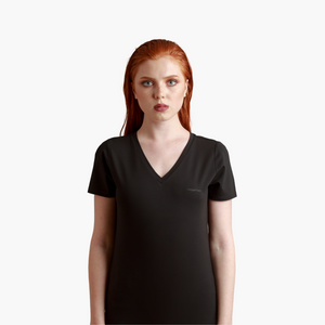 Mercerised Supima® Slim Fit V-Neck T-Shirt Black | Women - image