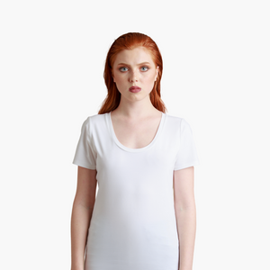 Mercerised Supima® Slim Fit Crew Neck T-Shirt White | Women - image
