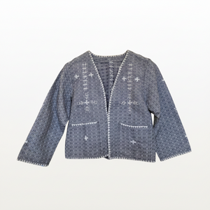 Binakol  Blazer with Itneg Embroidery - Light Gray - image