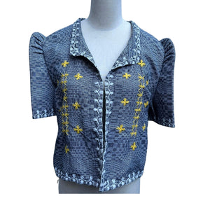 Binakol Bolero in Gray with Itneg embroidery - image