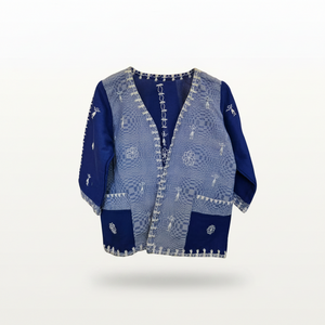 Kantarines and Binakol Mixed Weave Blazer - Royal Blue - image