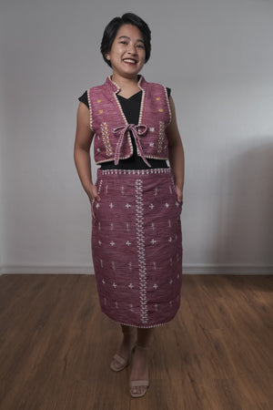 Tiniri Crop Vest and Matching Skirt with Itneg embroidery - image