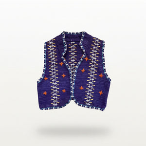 Tiniri Cropped Vest with Itneg Embroidery - Violet - image