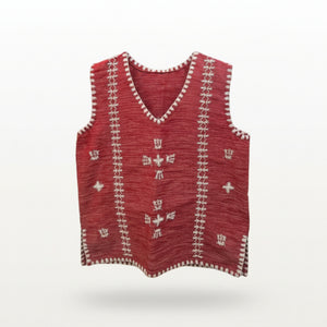 Tiniri Sleeveless Blouse with Itneg Embroidery - Red - image