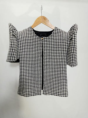 5012-BKWH HOUNDSTOOTH BOLERO TERNO - image