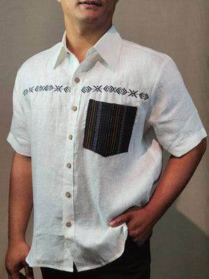 Black Tribal Chest Polo - image