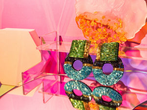 Disco Earrings in Electric Blue - image