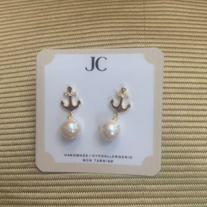 Dangling Sailor Freshwater Pearl Earrings - image