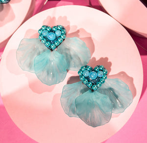 Petal Pop Earrings in Aqua - image