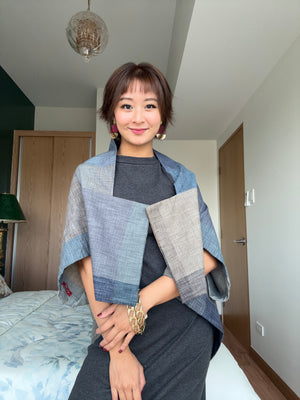 Multi-Way Kimono in Italian Melange Check - image