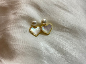 Heart Freshwater Pearl Earrings - image