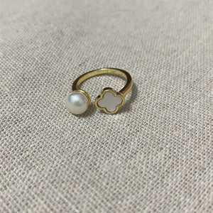 Clover Freshwater Pearl Ring - image