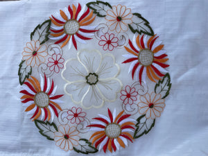 Round Embroidered Jusi Placemat - image