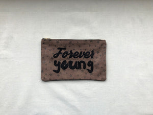 Forever Young on Stars Canvas Small Zip Up Pouch - image