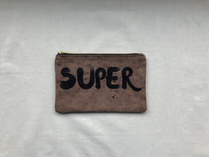 Superwoman on Stars Canvas Small Zip Up Pouch - image