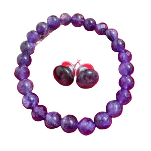 Amethyst with earing set luckycharms - image