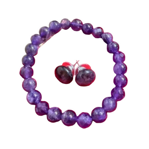 Amethyst with earing set luckycharms - image