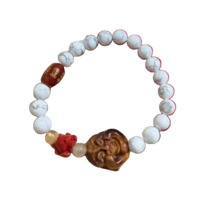 whitehowlite with tigerhead Budha ninetailed fox - image