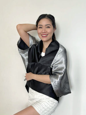 Multi-Way Kimono in Silver Lining - image