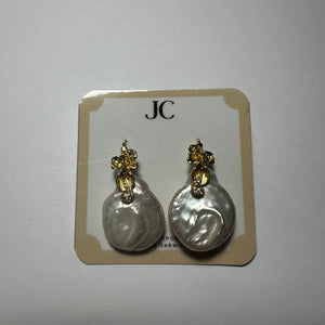 FWP Pearl Earrings Coin 037 - image
