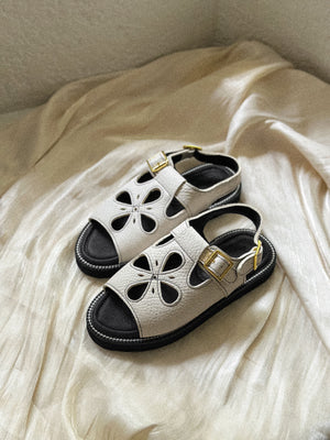 Sol Platform Sandals in Cream - image