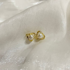 Triangular Freshwater Pearl Earrings - image