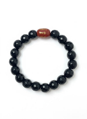 GAB & GAB 24K FACETED/PLAIN BLACK ONYX WITH TAI SUI - image