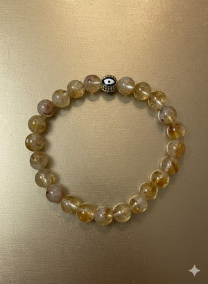 CITRINE WITH EVIL EYE BRACELET - image