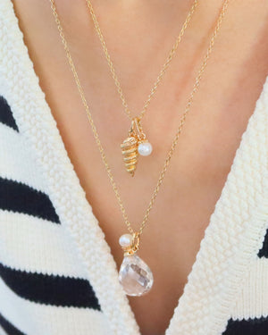 TWY clear crystal perfume long necklace - image