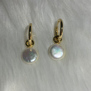 Small Loop Earrings Coin Pearls 12 - image