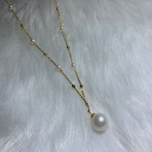 Pearl Drop Chain Necklace - image
