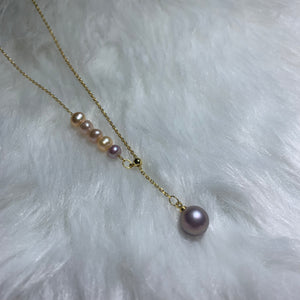 Pink Freshwater Pearl Chain Necklace - image