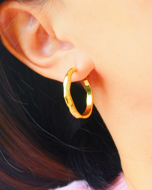 Lan hoop 18k gold plating - image