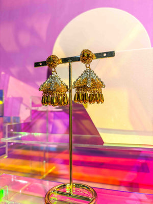 Gold Pyramid Earrings - image