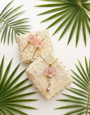Pink hydrangea pearl set - image