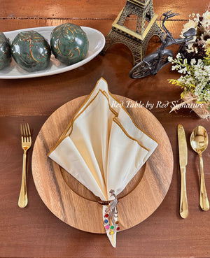 Cotton Table Napkin - 20x20 inches | Elegant Lining Design - image