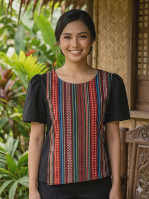 Igorot weaves overlap in black - image