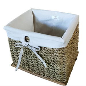 Caldecott Multipurpose Buri Storage Tray Organizer, Basket with Cloth - image