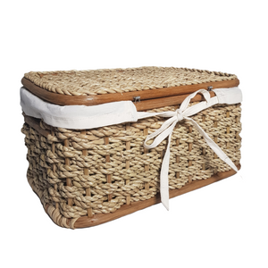 Celestine Buri Storage Box with Lid and Cloth - image